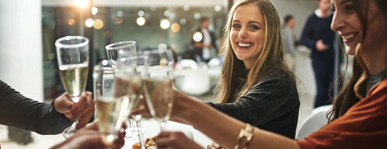 Guests raising a toast at Grand Portage